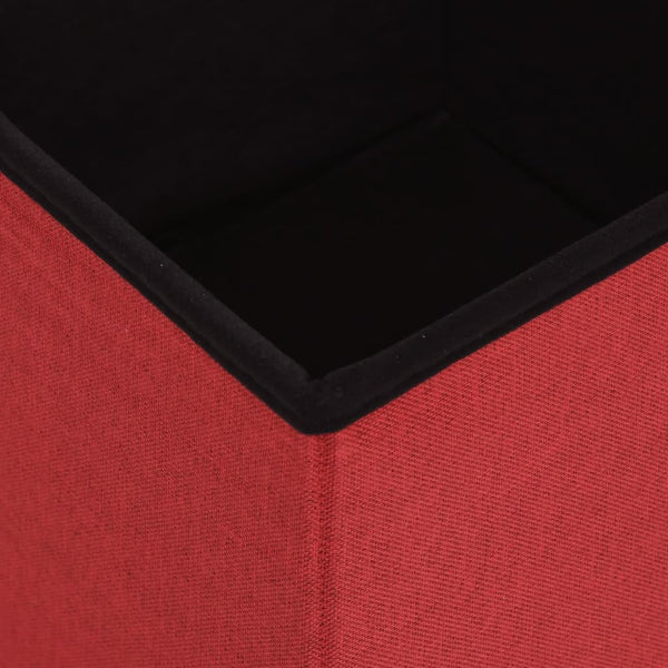 Hocker Weinrot Leinenoptik mit Stauraum