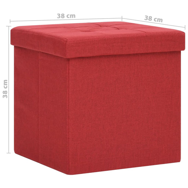 Hocker Weinrot Leinenoptik mit Stauraum