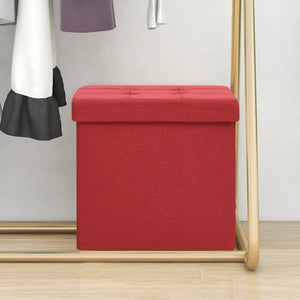 Hocker Weinrot Leinenoptik mit Stauraum