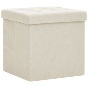 Hocker mit Stauraum 2er Set Cremeweiß