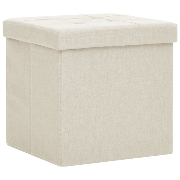 Hocker mit Stauraum 2er Set Cremeweiß
