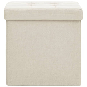 Hocker mit Stauraum 2er Set Cremeweiß