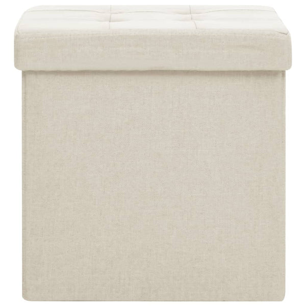Hocker mit Stauraum 2er Set Cremeweiß