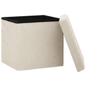 Hocker mit Stauraum 2er Set Cremeweiß