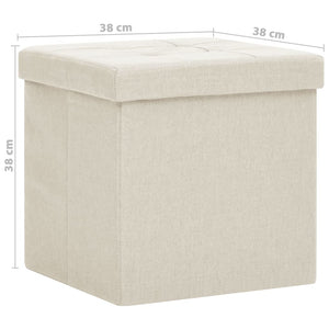 Hocker mit Stauraum 2er Set Cremeweiß