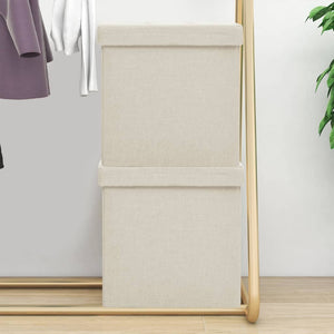 Hocker mit Stauraum 2er Set Cremeweiß