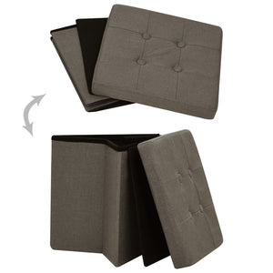 Hocker mit Stauraum 2er-Set Braun