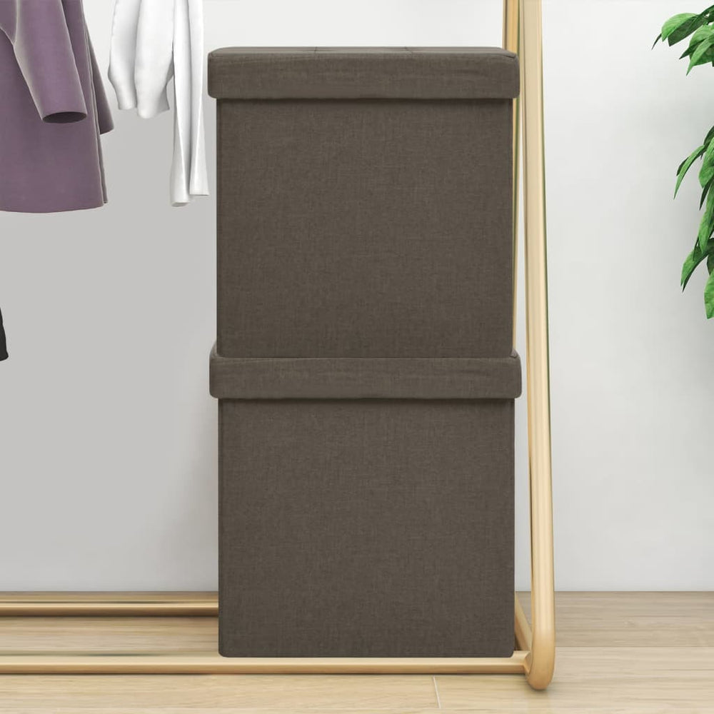 Hocker mit Stauraum 2er-Set Braun