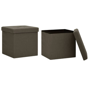 Hocker mit Stauraum, 2er Set, Dunkelbraun