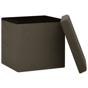 Hocker mit Stauraum, 2er Set, Dunkelbraun