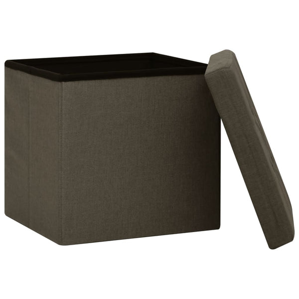 Hocker mit Stauraum, 2er Set, Dunkelbraun
