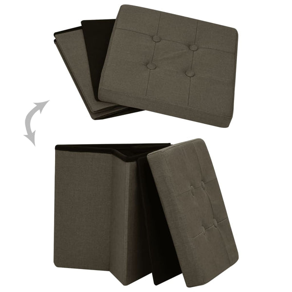 Hocker mit Stauraum, 2er Set, Dunkelbraun