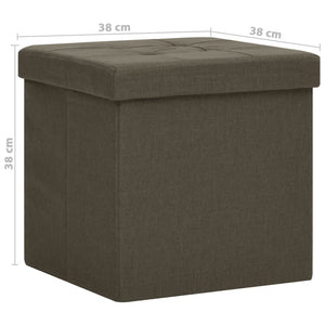 Hocker mit Stauraum, 2er Set, Dunkelbraun
