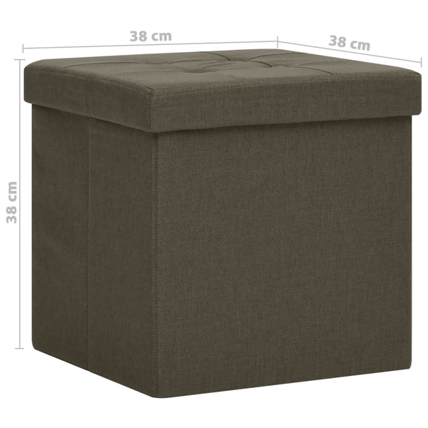 Hocker mit Stauraum, 2er Set, Dunkelbraun