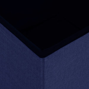 Hocker mit Stauraum 2er-Set Blau Leinenoptik