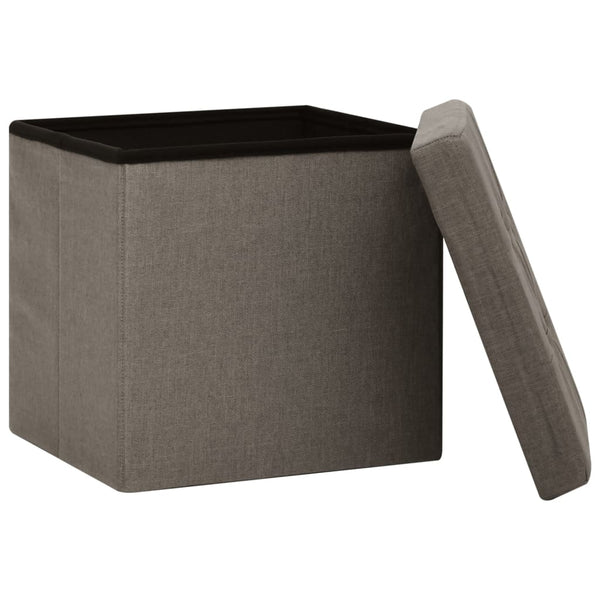 Hocker mit Stauraum 2er-Set Taupe