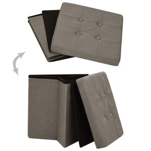 Hocker mit Stauraum 2er-Set Taupe