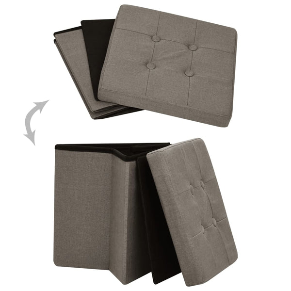 Hocker mit Stauraum 2er-Set Taupe