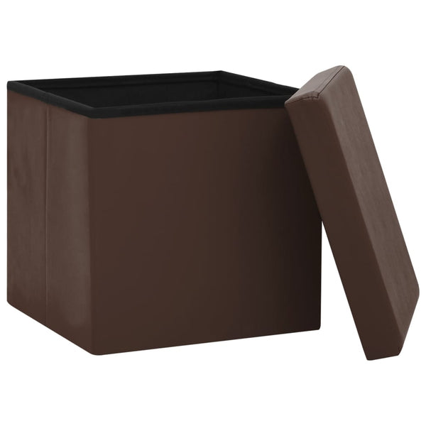 Hocker Braun PVC mit Stauraum