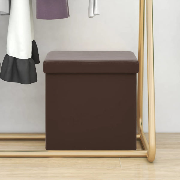 Hocker Braun PVC mit Stauraum