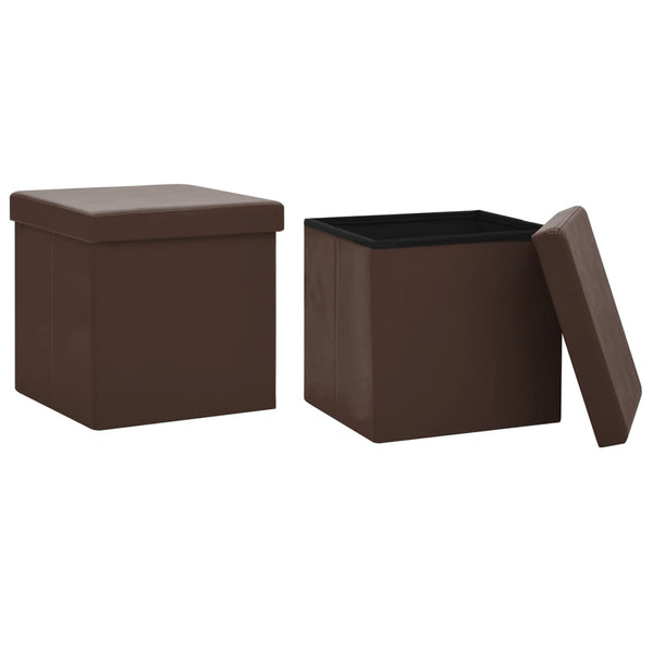 Hocker mit Stauraum 2er-Set Braun
