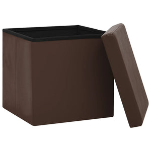 Hocker mit Stauraum 2er-Set Braun