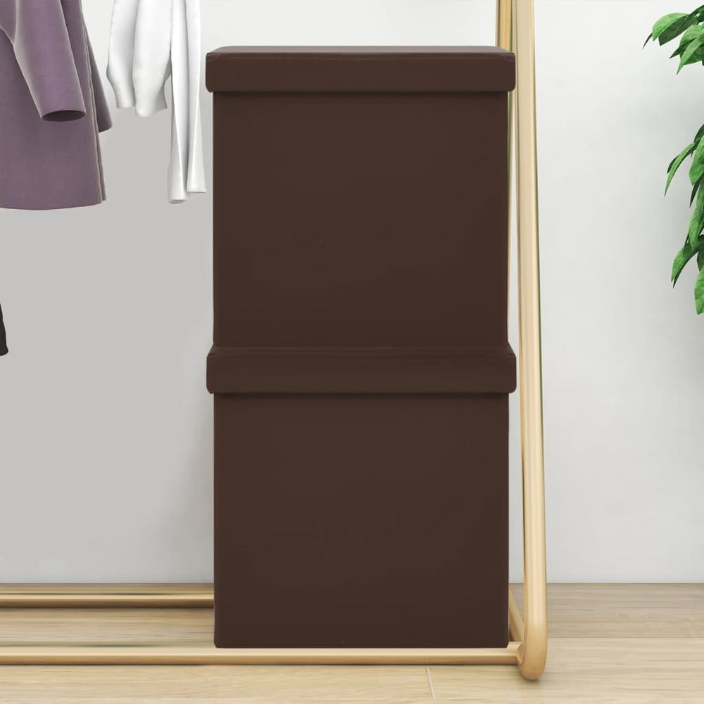 Hocker mit Stauraum 2er-Set Braun