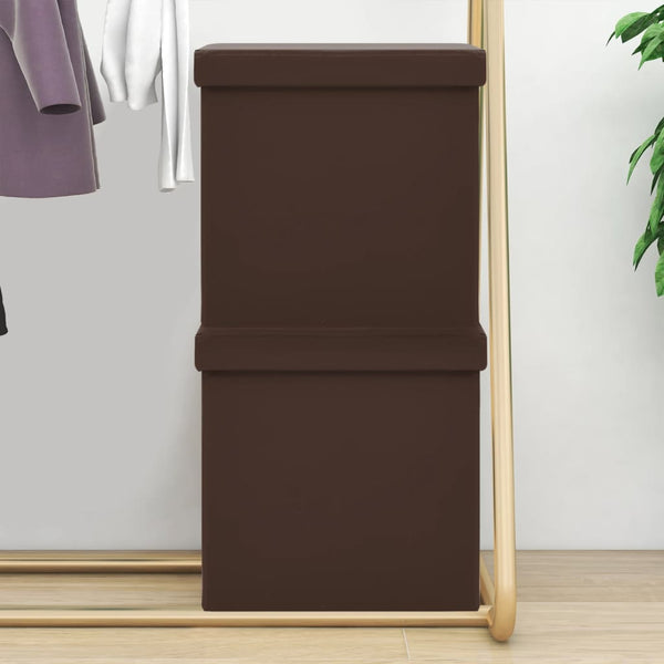 Hocker mit Stauraum 2er-Set Braun