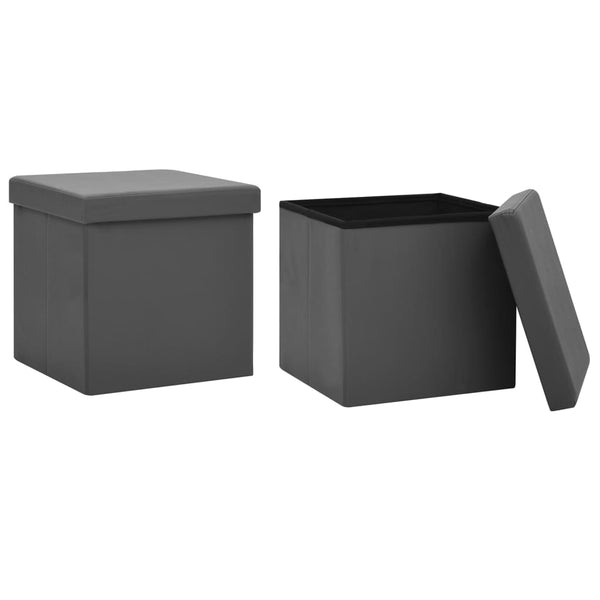 Hocker mit Stauraum 2er-Set Grau