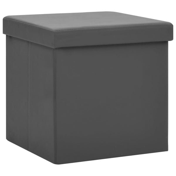 Hocker mit Stauraum 2er-Set Grau