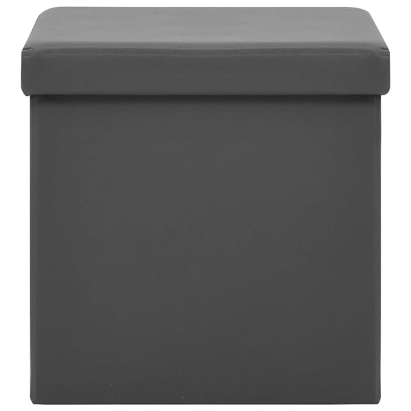 Hocker mit Stauraum 2er-Set Grau