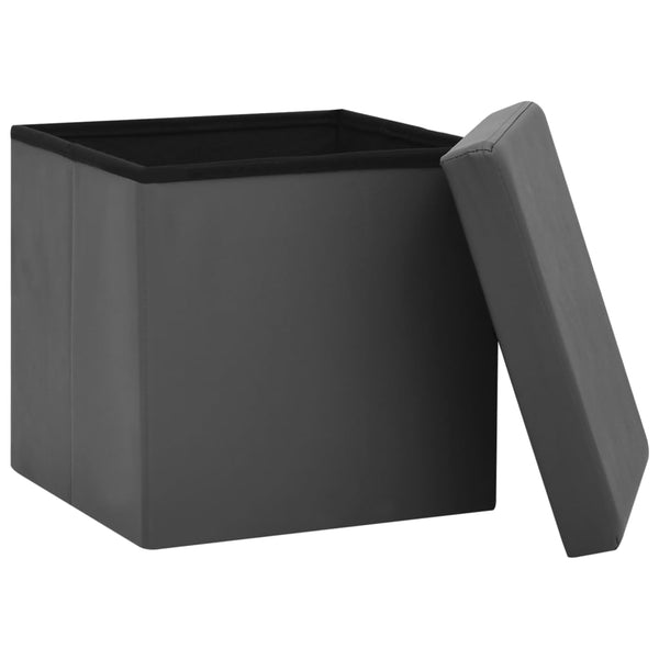 Hocker mit Stauraum 2er-Set Grau