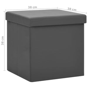 Hocker mit Stauraum 2er-Set Grau