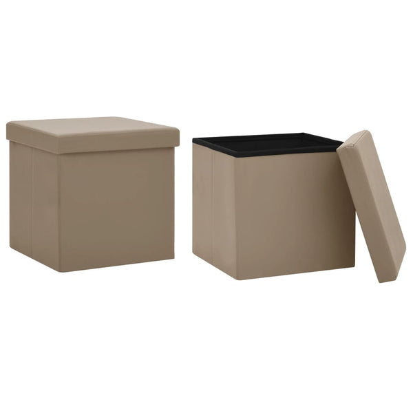 Hocker mit Stauraum Cappuccino-Braun 2er Set