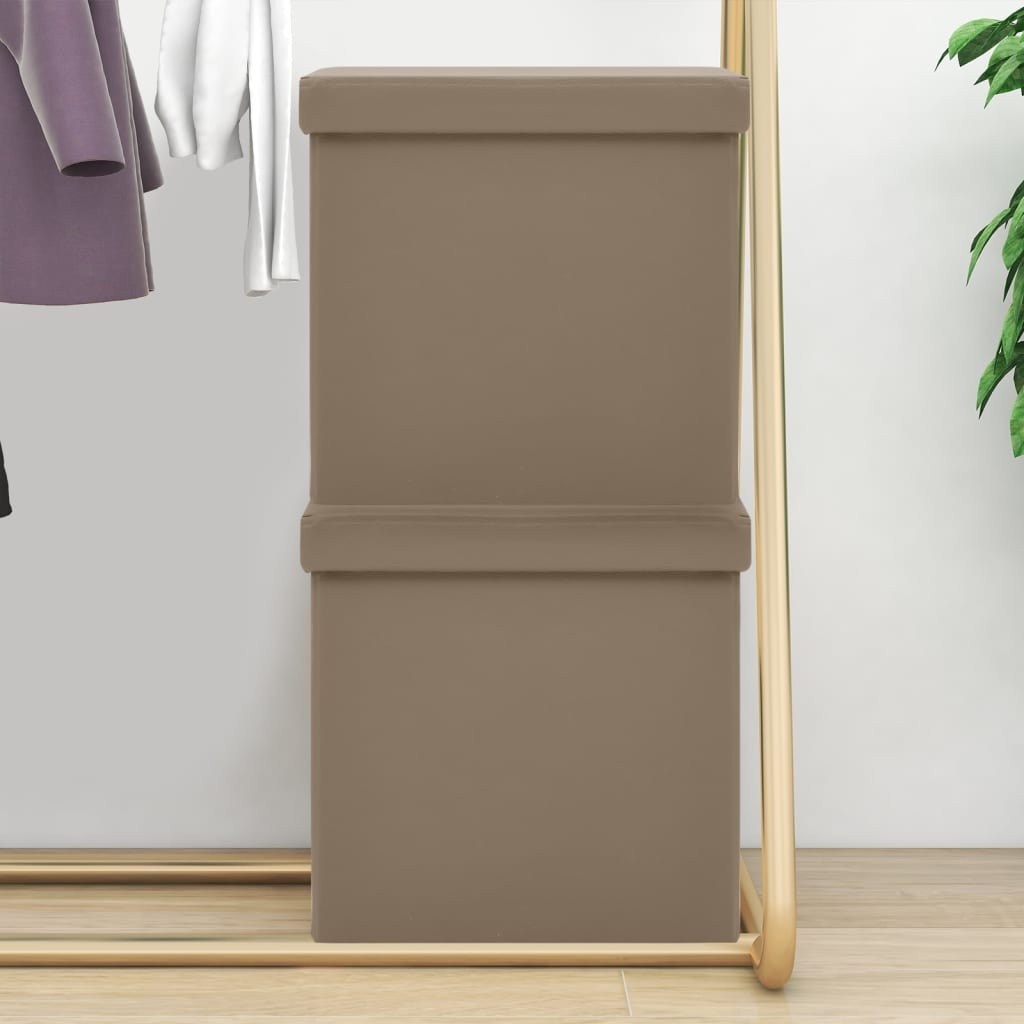 Hocker mit Stauraum Cappuccino-Braun 2er Set