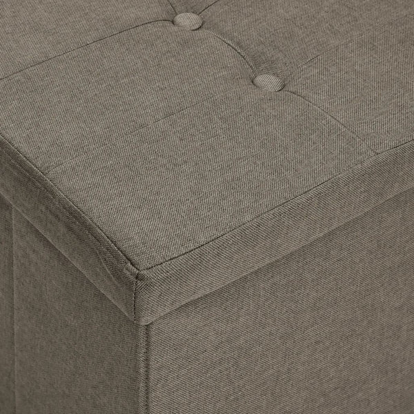 Faltbare Sitzbank Taupe Leinenoptik