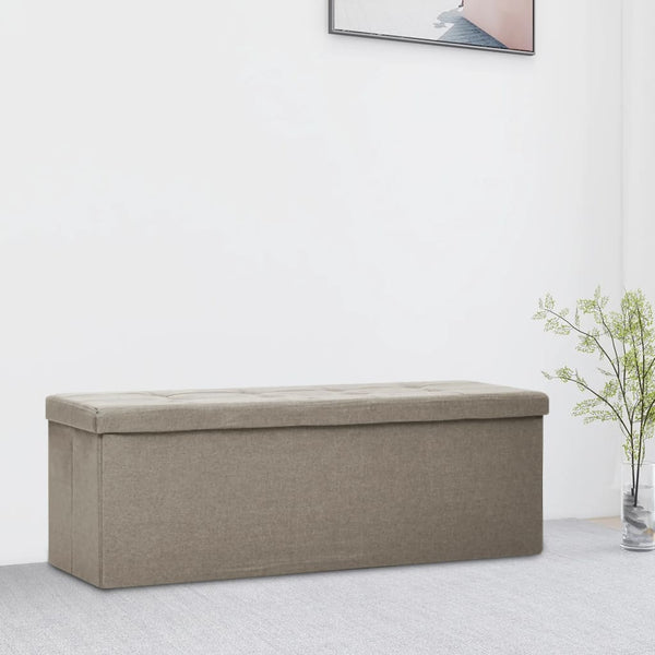 Faltbare Sitzbank Taupe Leinenoptik
