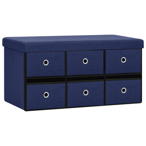 Faltbare Sitzbank Blau mit Stauraum