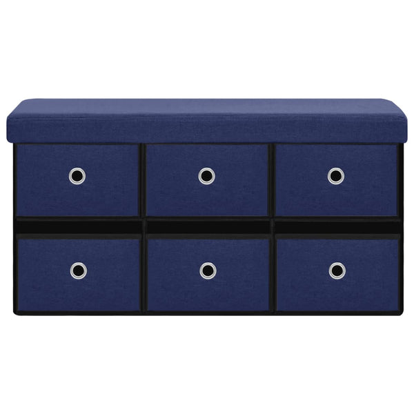 Faltbare Sitzbank Blau mit Stauraum