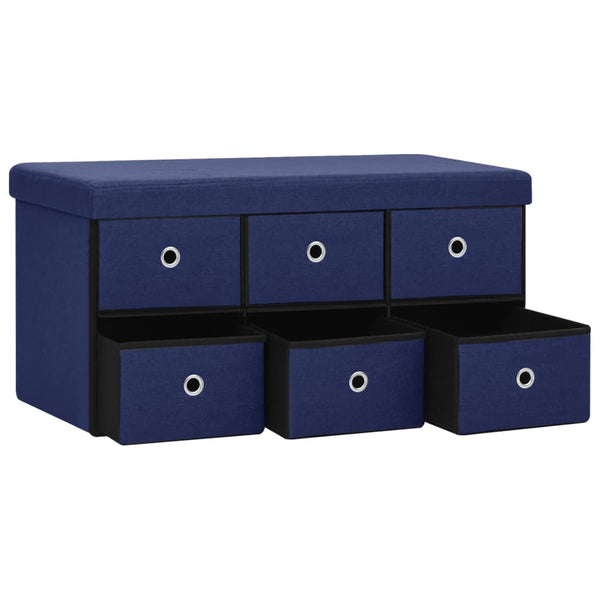 Faltbare Sitzbank Blau mit Stauraum