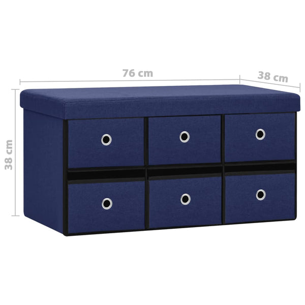 Faltbare Sitzbank Blau mit Stauraum