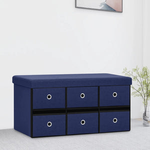 Faltbare Sitzbank Blau mit Stauraum