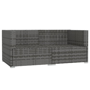 vidaXL Canapé 2 places avec coussins gris résine tressée
