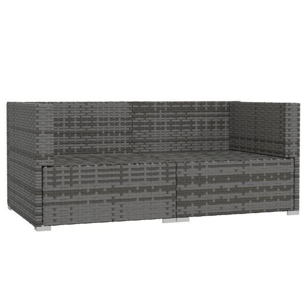 vidaXL Canapé 2 places avec coussins gris résine tressée