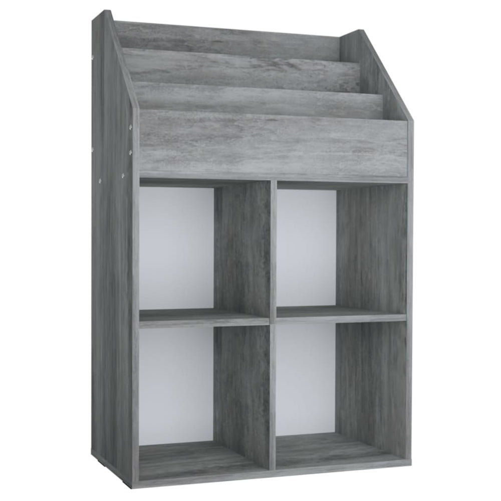 Kinder Bücherregal Betongrau 71x30x114 cm