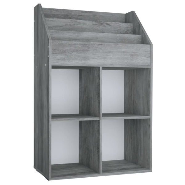 Kinder Bücherregal Betongrau 71x30x114 cm