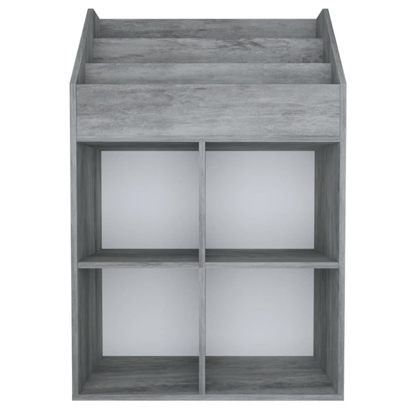 Kinder Bücherregal Betongrau 71x30x114 cm