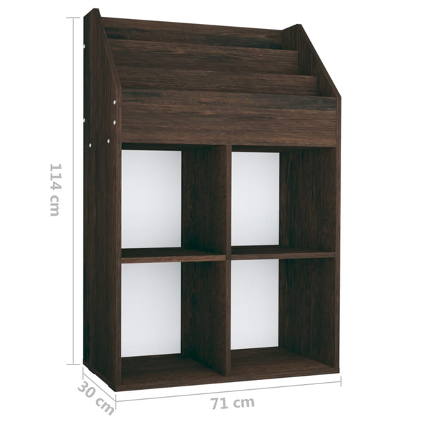 Kinder Bücherregal Räuchereiche, 71 cm