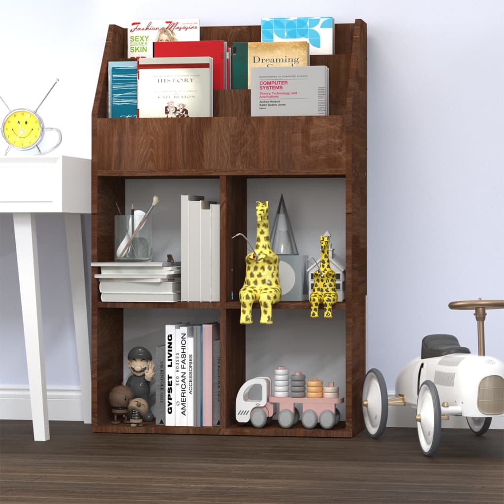 Kinder Bücherregal Braun Eiche 71x30x114cm
