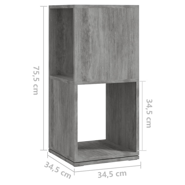 Drehregal Betongrau, 75,5 cm hoch